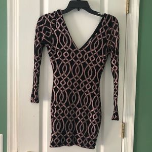 Black and pink dress